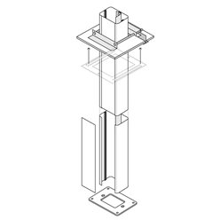 SERVICE COLUMN 85x50mm 3m 2 DIVISION (NATURAL ANODISED)