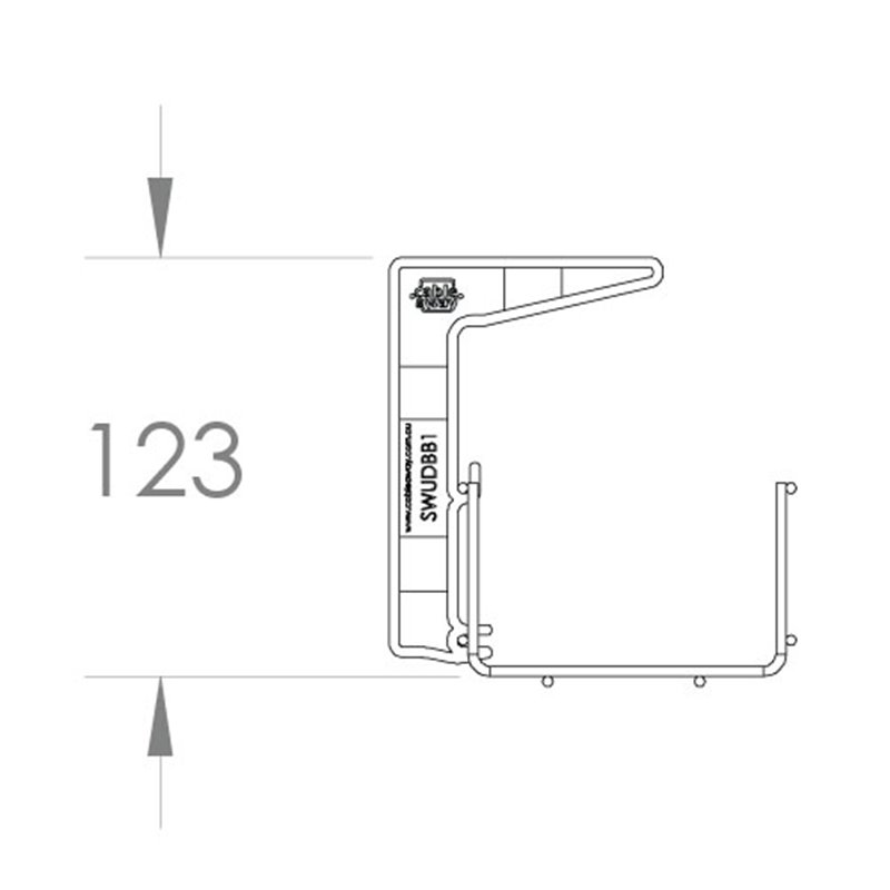 900mm Single Tier Under Desk Cable Basket KIT (white)