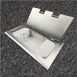 Floor Outlet Box 2 Power 3 Data Stainless Steel Flush 245 Series