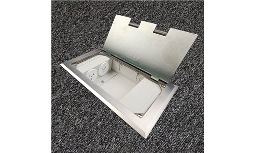 Floor Outlet Box 2 Power 3 Data Stainless Steel Flush 245 Series