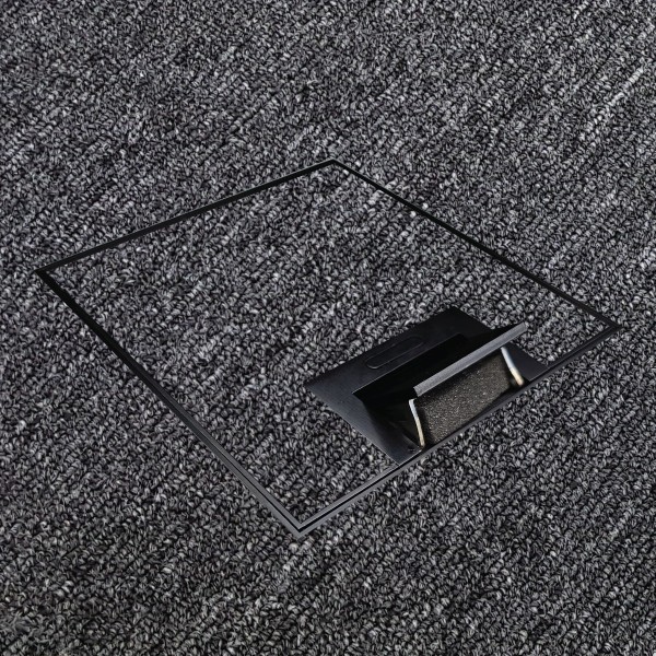 Floor Outlet Box 19mm Recess Lid Stainless Steel Black