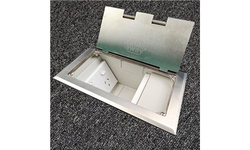 Floor Outlet Box 2 Standard Outlets Stainless Steel Flush 245 Series