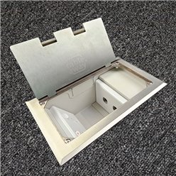 Floor Outlet Box 2 Standard Outlets Stainless Steel Flush 245 Series