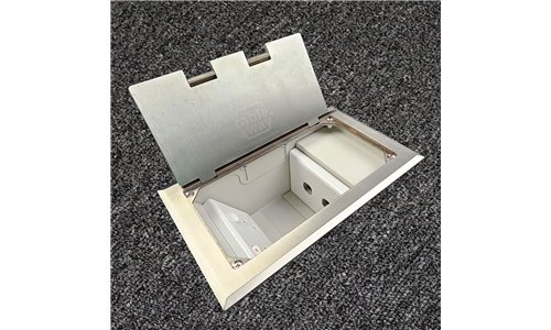 Floor Outlet Box 2 Standard Outlets Stainless Steel Flush 245 Series