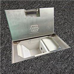 Floor Outlet Box 19mm Recess Stainless Steel Lid 2 Standard GPO 245 Series