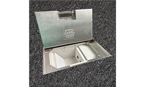 Floor Outlet Box 19mm Recess Stainless Steel Lid 2 Standard GPO 245 Series