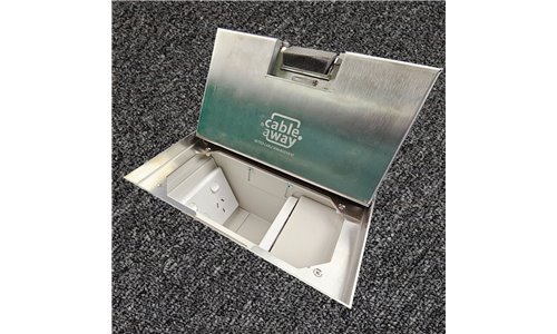 Floor Outlet Box 19mm Recess Stainless Steel Lid 2 Standard GPO 245 Series