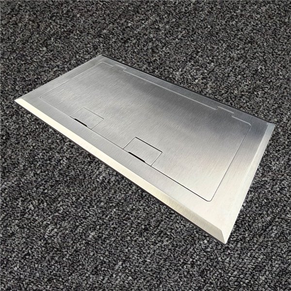 Floor Outlet Box 2 Standard GPO Stainless Steel Flush 245 Series