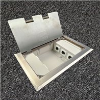 Floor Outlet Box 2 x 10amp Auto Swiched Outlets 3 x Data Provisions 245 Series (Shallow)