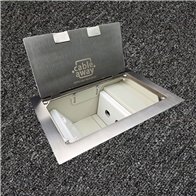 Floor Outlet Box 2 Standard Outlet Provisions Stainless Steel Flush (Square Edge) 245 Series