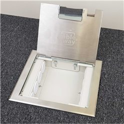 4 Power 4 Data Shallow Stainless Steel Flush Floor Outlet Box