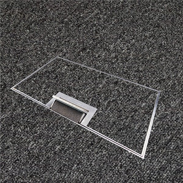 Floor Outlet Box 2 x 10amp Auto Swiched Outlets 3 x Data Provisions - Stainless Steel Ressessed (19mm) 245 Series (Shallow)