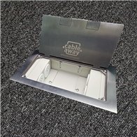 Floor Outlet Box 4 x 10amp Auto Swiched Outlets - Stainless Steel Flush Square Edge 245 Series (Shallow)
