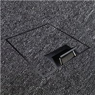 Floor Outlet Box 1 Standard GPO  USB Charge (1 x USB-A and 1 x USB-C) Stainless Steel Black Flush 145 Series