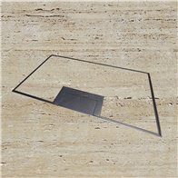 Floor Outlet Box 4 x 10amp Auto Swiched Outlets - Stainless Steel Black Ressessed (19mm) Lid 245 Series (Shallow)