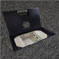 Floor Outlet Box 2 x 10amp Auto Swiched Outlets 3 x Data - Stainless Steel Black Ressessed (19mm) Lid 245 Series (Shallow)