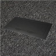 Floor Outlet Box 2 x Standard Outlets- Stainless Steel Black Flush Lid 245 Series (Shallow)