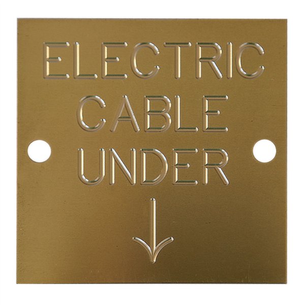 BRASS CABLE MARKERS - ELECTRIC CABLE UNDER