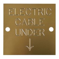 BRASS CABLE MARKERS - ELECTRIC CABLE UNDER