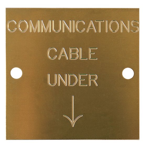 BRASS CABLE MARKERS - COMMUNICATIONS CABLE UNDER
