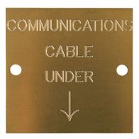 BRASS CABLE MARKERS - COMMUNICATIONS CABLE UNDER