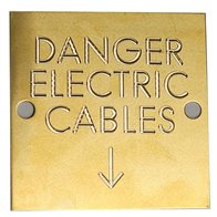 BRASS CABLE MARKERS - DANGER ELECTRIC CABLES