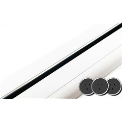 80cm Length - Matte Ivory White Track Bundle - Line8 Power Socket Black/Chrome 