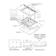 Floor Box 8 x Auto Swiched Power Outlets + Data Provisions Stainless Steel Heavy Duty Flush Lid (Soft Close)