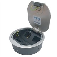 Floor Box 4 x Standard Outlet Provisions Round Stainless Steel Flush Lid (Soft Close)