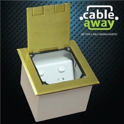 Floor Outlet Box 1 Standard GPO (2 X USB Charge) Brass Flush 145 Series
