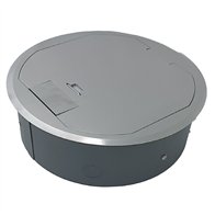 Floor Box 4 x Standard Outlet Provisions Round Stainless Steel Flush Lid (Soft Close)