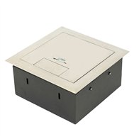 Floor Box 4 x Auto Swiched Power Outlets + Data Provisions Stainless Steel Heavy Duty Flush Lid (Soft Close)