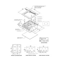 Floor Box 4 x Auto Swiched Power Outlets + Data Provisions Stainless Steel Heavy Duty Flush Lid (Soft Close)