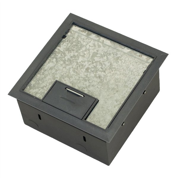 Floor Box 4 x Auto Swiched Power Outlets + Data Provisions Stainless Steel Heavy Duty Flush Lid (Soft Close)