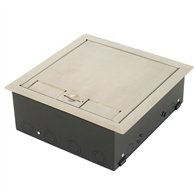 Floor Box 4 x Standard Outlet Provisions Round Stainless Steel Flush Lid (Soft Close)