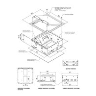 Floor Box 4 x Standard Outlet Provisions Round Stainless Steel Flush Lid (Soft Close)