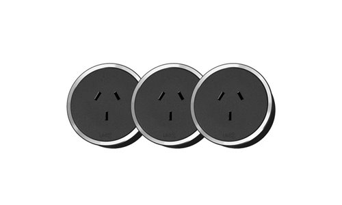 1m Length - Black Track Bundle - Line8 Power Socket Black/Chrome 