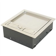 Floor Box 4 x Standard Outlet Provisions Stainless Steel Flush Lid (Soft Close)