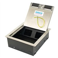 Floor Box 4 x Standard Outlet Provisions Stainless Steel Flush Lid (Soft Close)