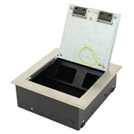 Floor Box 4 x Standard Outlet Provisions Stainless Steel Flush Lid (Soft Close)