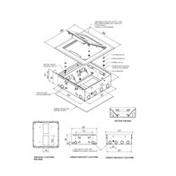 Floor Box 4 x Standard Outlet Provisions Heavy Duty Stainless Steel Flush Lid (Soft Close)