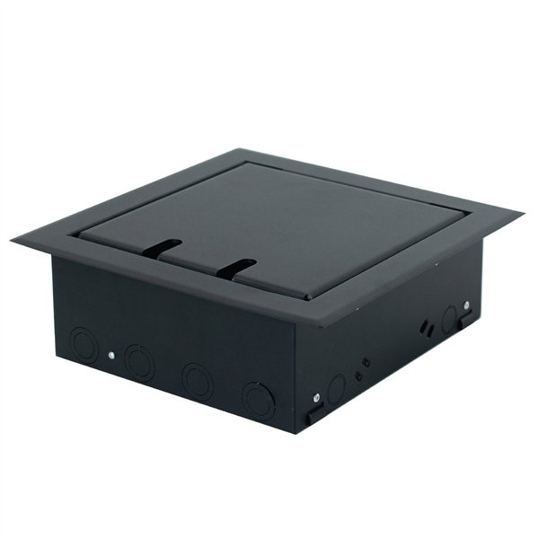 Floor Box 4 x Standard Outlet Provisions Stainless Steel Flush Lid (Soft Close)