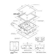 Floor Box 4 x Standard Outlet Provisions Stainless Steel Flush Lid (Soft Close)