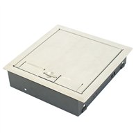 Floor Box 4 x Auto Swiched Power Outlets + Data Provisions Stainless Steel Heavy Duty Flush Lid (Soft Close)