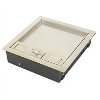 Floor Box 4 x Auto Swiched Power Outlets 8 x Keystone Data Provisions Stainless Steel Flush Lid 