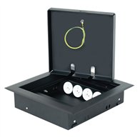 Floor Box 4 x Auto Swiched Power Outlets 8 x Keystone Data Provisions Plastic Recess Lid 