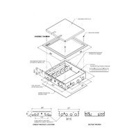 Floor Box 4 x Auto Swiched Power Outlets 8 x Keystone Data Provisions Plastic Recess Lid 