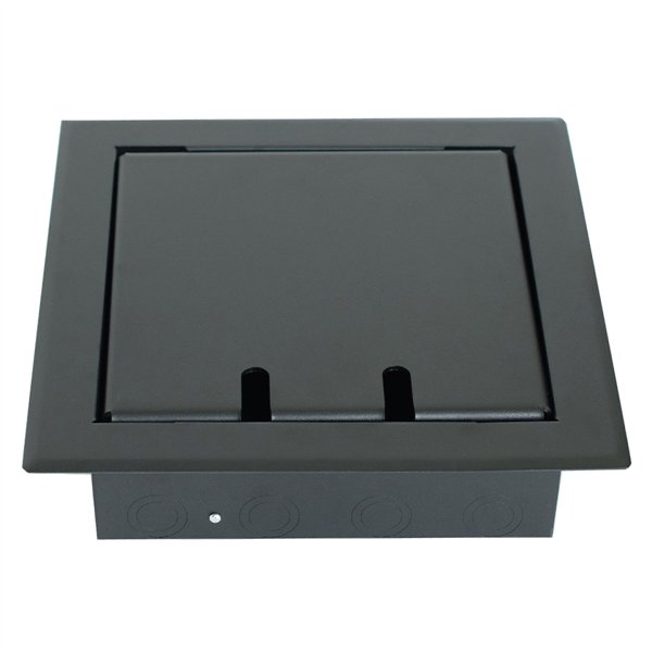 Floor Box 4 x Auto Swiched Power Outlets 8 x Keystone Data Provisions Plastic Recess Lid 
