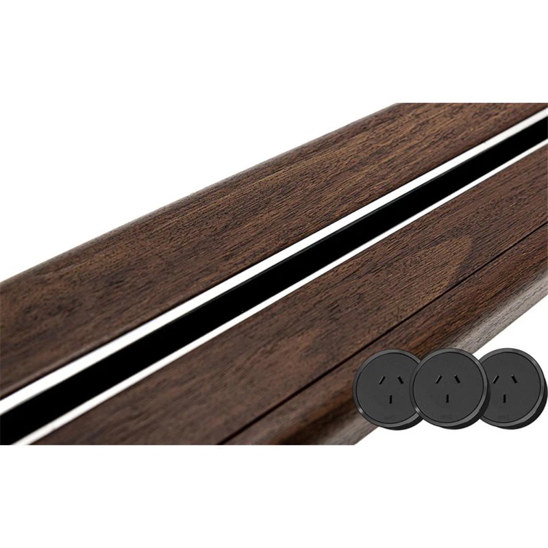 1m Length - Tipuana Rosewood Track Bundle - Line8 Power Socket Black