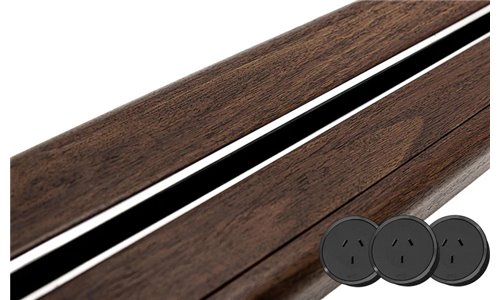 1m Length - Tipuana Rosewood Track Bundle - Line8 Power Socket Black